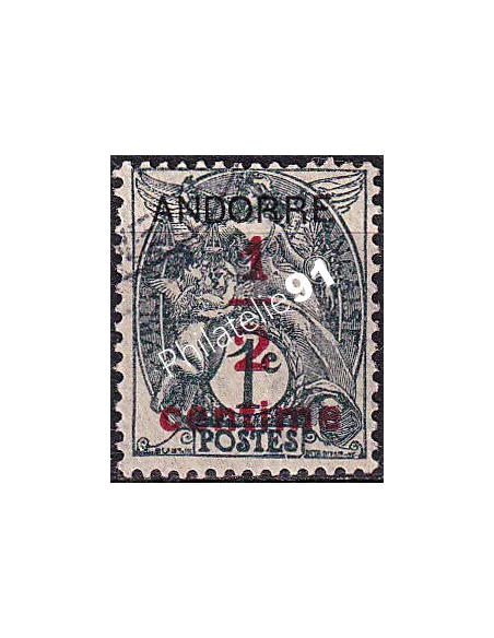 Timbre n° 1 oblitéré, collection timbres Andorre Français