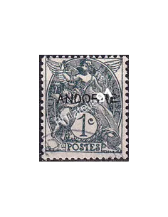 Timbre n° 2 oblitéré, collection timbres Andorre Français