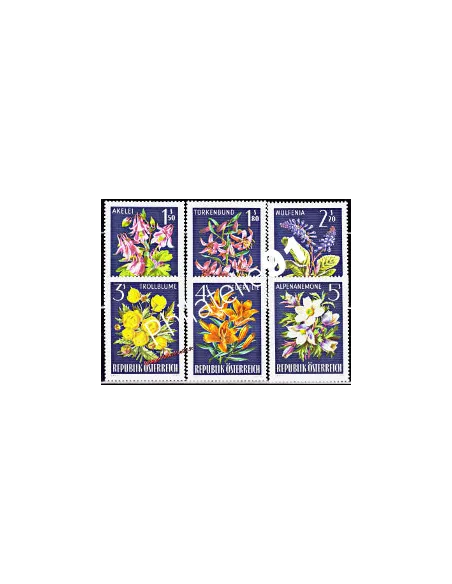 Timbres d'AUTRICHE n° 1044 à 1049 - Fleurs des Alpes