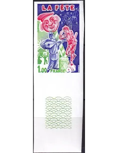 n° 1888a non dentelé neuf, bord de feuille, collection timbres France