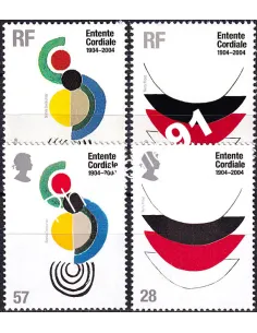 Émission commune, France-Angleterre, n° 3657 à 3658 + n° 2546 à 2547