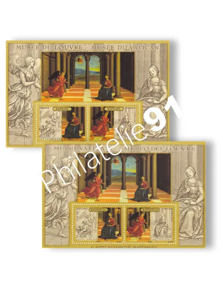Émission commune, France-Vatican, BF n° 90 + BF n° 28, timbres Europe