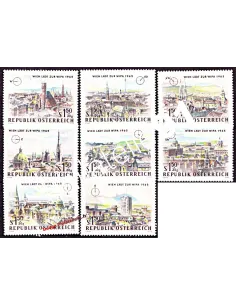 Timbres d'AUTRICHE n° 1001 à 1008,Wipa 1965, à Vienne, timbres Europe