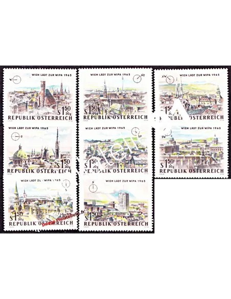 Timbres d'AUTRICHE n° 1001 à 1008,Wipa 1965, à Vienne, timbres Europe