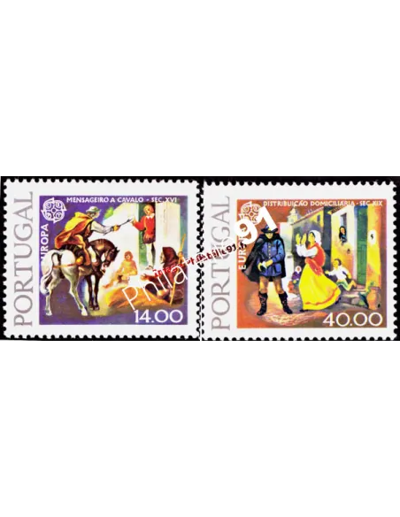 PORTUGAL - n° 1421a - 1422a - EUROPA 1979 - Histoire de la Poste
