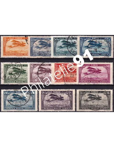 MAROC, PA n° 1 à 11 oblitérés, collection timbres colonies françaises