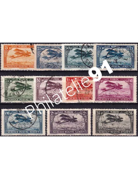 MAROC, PA n° 1 à 11 oblitérés, collection timbres colonies françaises