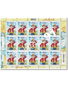 Feuille One Piece - Luffy, Manga, timbres de France