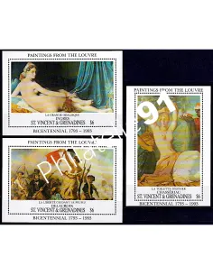 Lot blocs tableaux de St Vincent, collection timbres thématiques