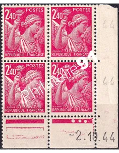 Coin daté du timbre n° 654, collection timbres France