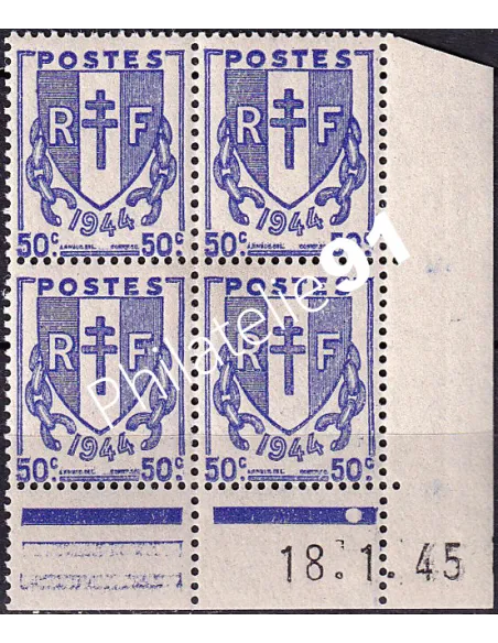 Coin daté du timbre n° 673, collection timbres France