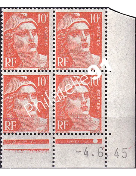 Coin daté du timbre n° 722, collection timbres France