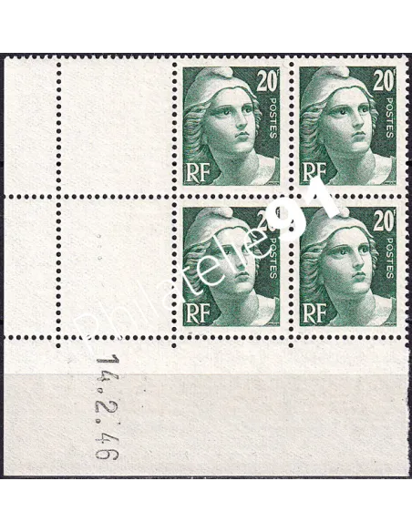 Coin daté du timbre n° 728, collection timbres France