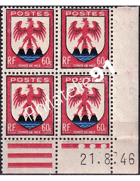 Coin daté du timbre n° 758, collection timbres France