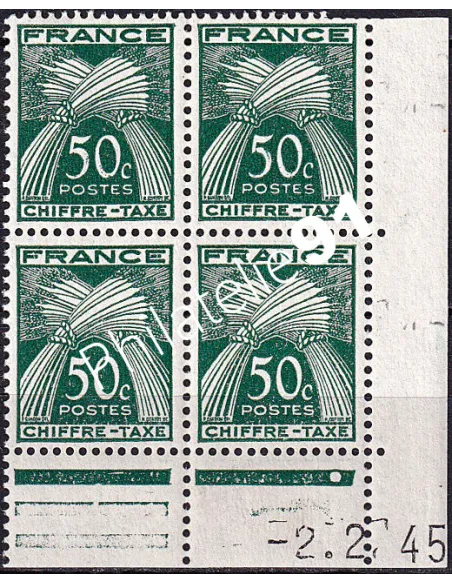 Coin daté du timbre-taxe n° 69, collection timbres France