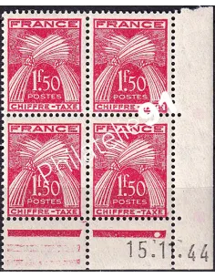 Coin daté du timbre-taxe n° 71, collection timbres France