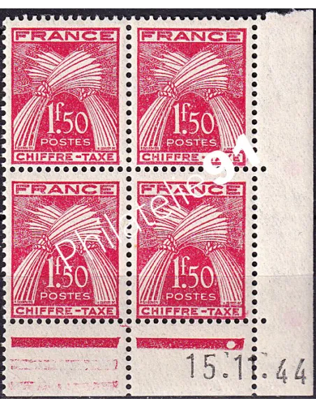 Coin daté du timbre-taxe n° 71, collection timbres France