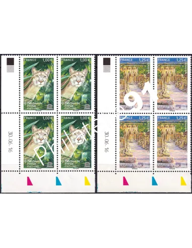 Coins datés des timbres de Service n° 166 à 167, timbres France