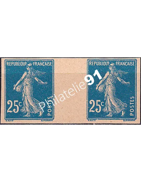 Variété sur paire de timbres n° 140, collection timbres France