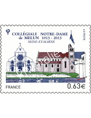 Timbre de France n° 4743. Collégiale Notre-Dame de Melun - Série touristique