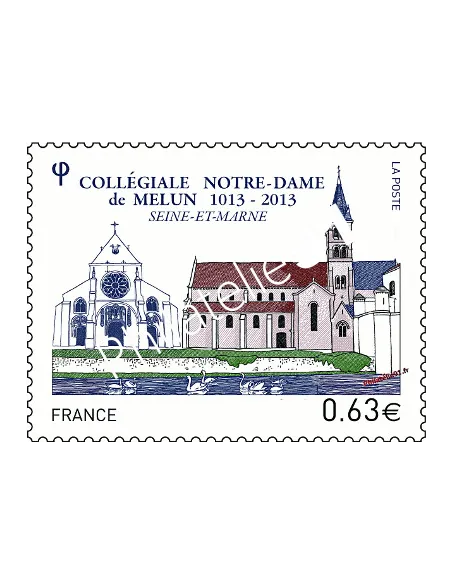 Timbre de France n° 4743. Collégiale Notre-Dame de Melun - Série touristique