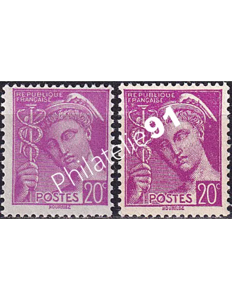 Variété sur timbre n° 410, collection timbres France
