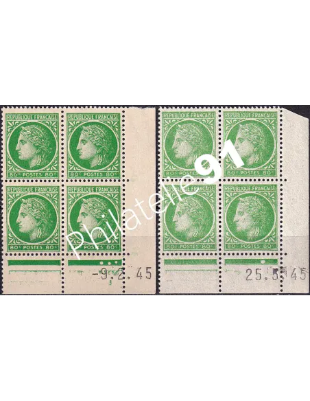 Variété sur coin daté du timbre n° 675, collection timbres France