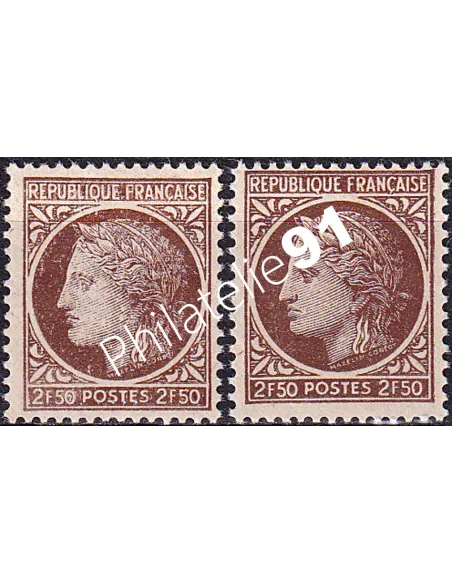 Variété sur timbre n° 681, collection timbres France