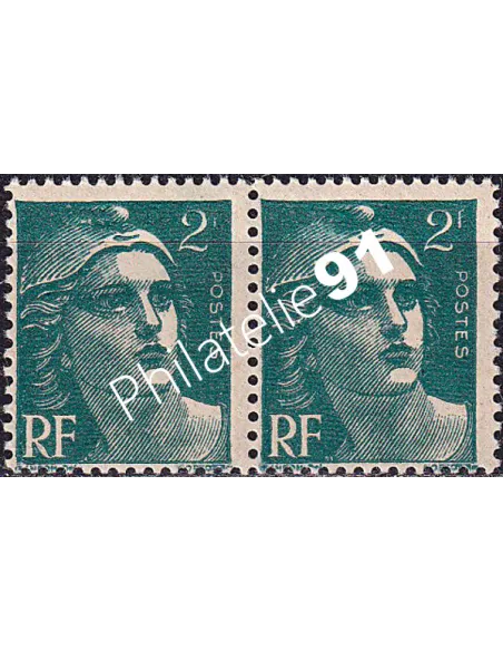 Variété sur paire de timbres n° 713b, collection timbres France