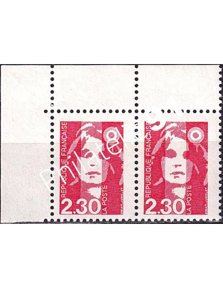 Variété sur paire de timbres n° 2614, collection timbres France