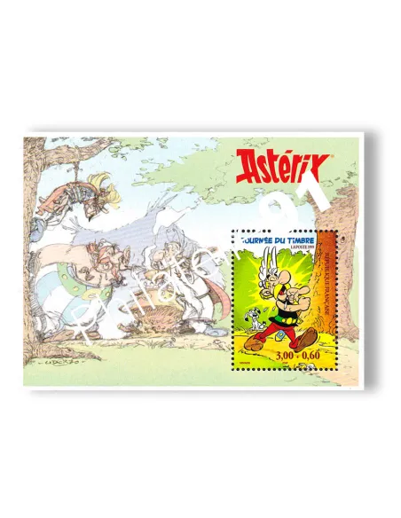 Variété sur le BF n° 22, Astérix, signé, collection timbres France