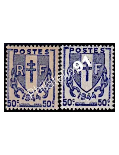 Timbre n° 673 - Type chaînes brisées - variété