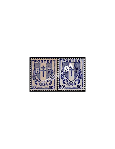 Timbre n° 673 - Type chaînes brisées - variété