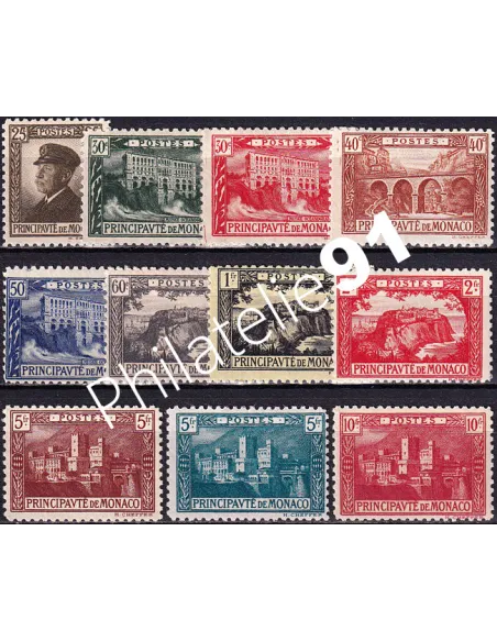 Monaco, n° 54 à 64 charnière, collection timbres Monaco