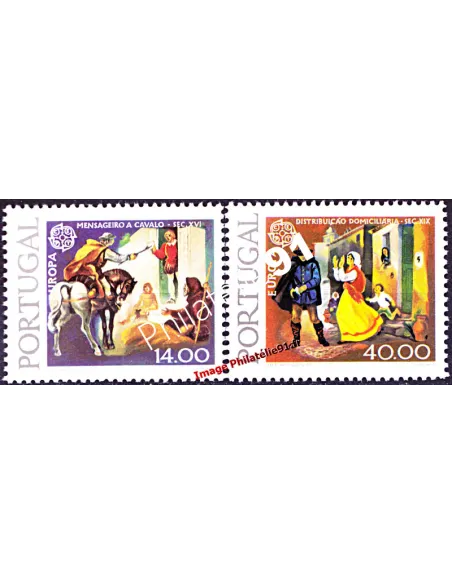 PORTUGAL - n° 1421 - 1422 - EUROPA 1979 - Histoire de la Poste