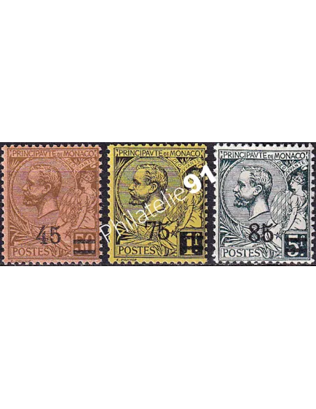 Monaco, n° 70 à 72 neufs, collection timbres Monaco