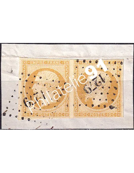 Timbre Classique n° 13Aa non dentelé oblitéré, paire, timbres France