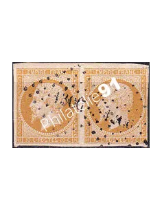 Timbre Classique n° 13A non dentelé oblitéré, paire, timbres France