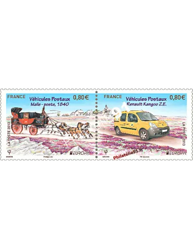 Timbre de France n° 4749 et 50. EUROPA 2013. Les véhicules postaux