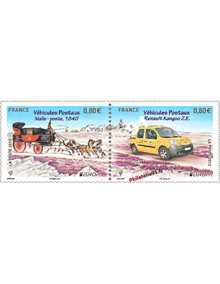 Timbre de France n° 4749 et 50. EUROPA 2013. Les véhicules postaux