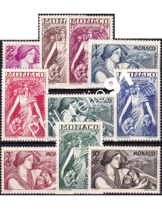 Monaco, n° 215 à 224 charnière, collection timbres Monaco