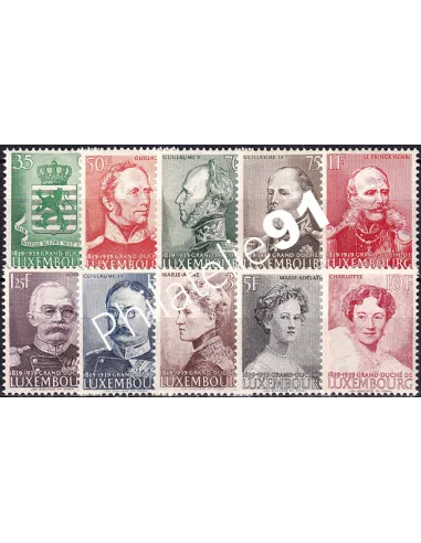Luxembourg, n° 312 à 321 neufs, collection timbres Europe