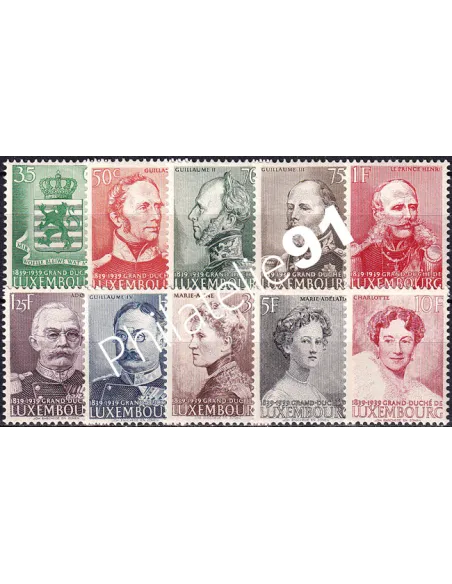 Luxembourg, n° 312 à 321 neufs, collection timbres Europe