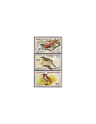 Timbres oiseaux 89 à 91de Madagascar