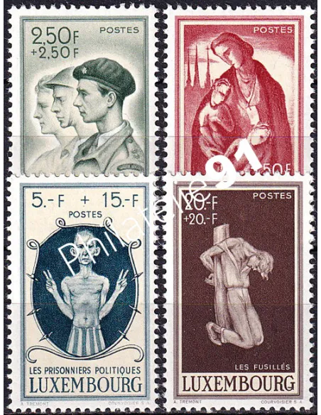 Luxembourg, n° 384 à 387 charnière, collection timbres Europe