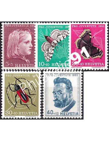 Suisse, n° 539 à 543 neufs, collection timbres Europe