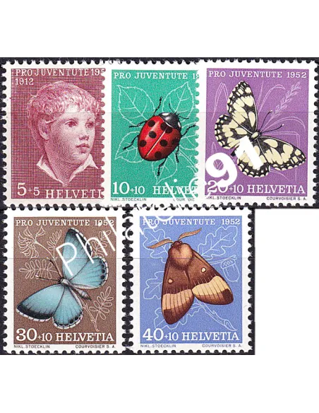 Suisse, n° 526 à 530 neufs, collection timbres Europe