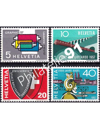 Suisse, n° 586 à 589 neufs, collection timbres Europe