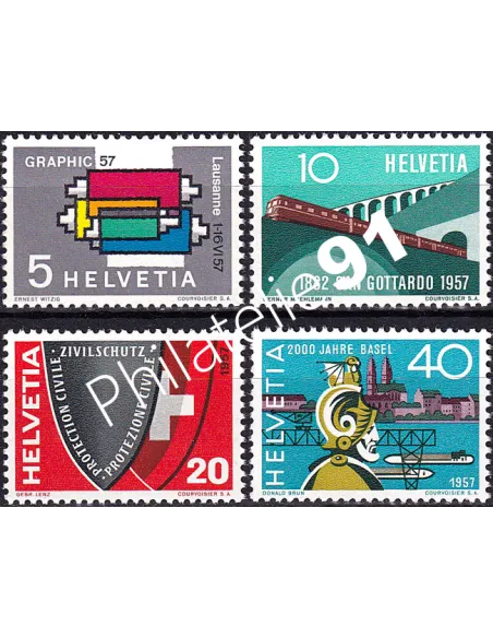 Suisse, n° 586 à 589 neufs, collection timbres Europe