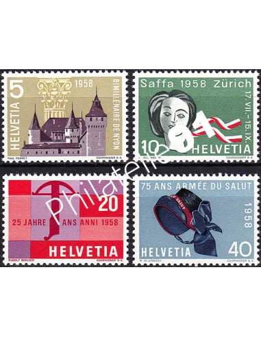 Suisse, n° 602 à 605 neufs, collection timbres Europe